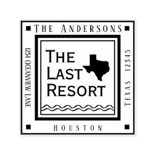 Carimbo Auto Entintado Praça de Endereços de Retorno de Cottage em Texas 