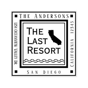 Carimbo Auto Entintado Praça de Endereços de Retorno de Cottage na Califó