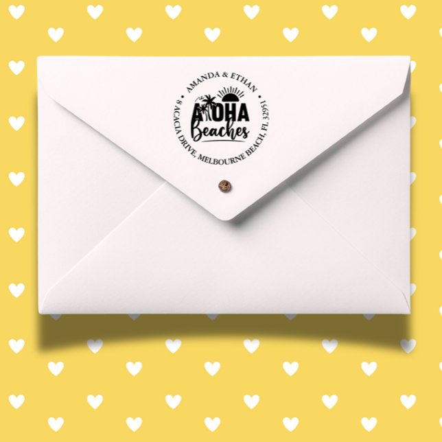 Carimbo Auto Entintado Praias Aloha (Capture the spirit of summer with self-inking stamp)