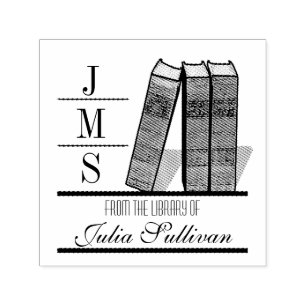 Carimbo Auto Entintado Prateleira do Livro Vintage