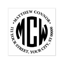 Preppy 3 Monograma de Círculo Inicial em Moldura d