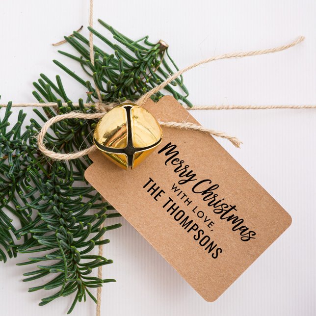 Carimbo Auto Entintado Presente de Natal Feliz de Script Moderno (Criador carregado)