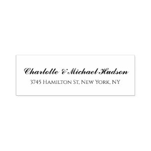 Carimbo Auto Entintado Preto Branco Script Criativo Elegante Família Mode