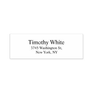 Carimbo Auto Entintado Preto e Branco Simples Elegante Legível Moderno