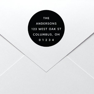 Carimbo Auto Entintado Preto redondo moderno chique & branco