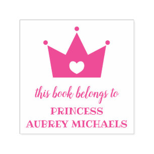 Carimbo Auto Entintado Princesa Coroa - Este Livro Pertence A