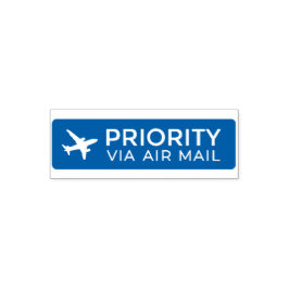 Carimbo Auto Entintado PRIORITY VIA AIR MAIL 飛行機 airplane セルフインキングスタンプ