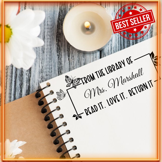 Carimbo Auto Entintado Professor da Biblioteca de (Criador carregado)