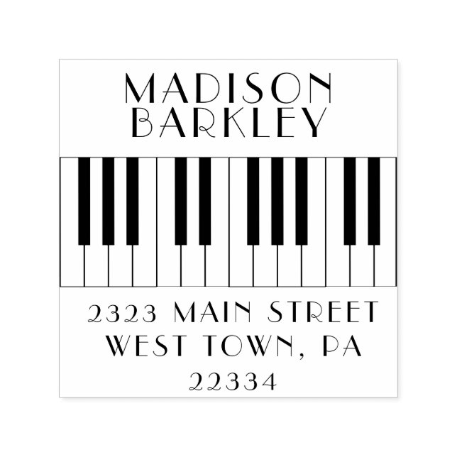 Carimbo Auto Entintado Professor de Música Piano Musical (Design)