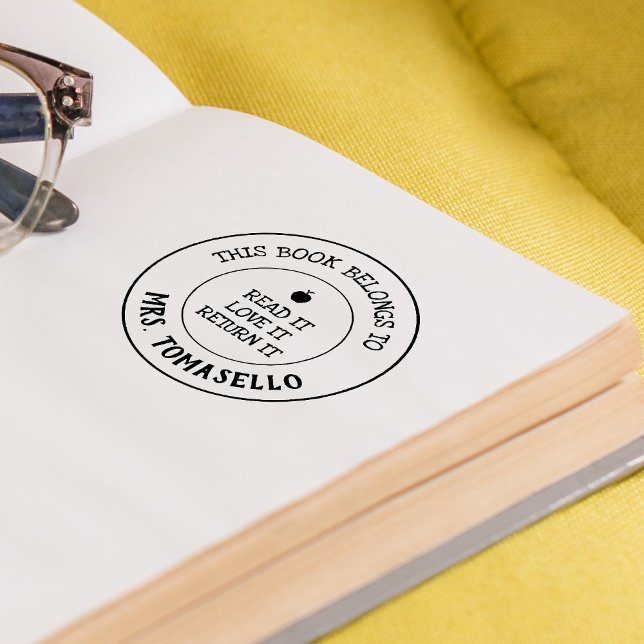 Carimbo Auto Entintado PROFESSOR Este Livro Pertence A Personalizado (TEACHER This Book Belongs To Personalized Self-inking Stamp)