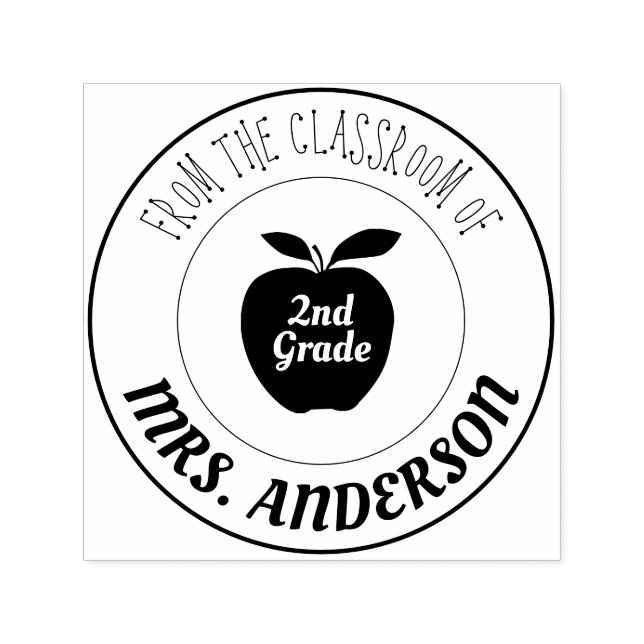 Carimbo Auto Entintado Professora e Grau | Da sala de aula de (Design)