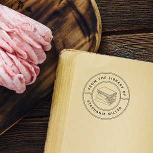 Carimbo Auto Entintado Professora Redonda Da Biblioteca Da Barragem Autop