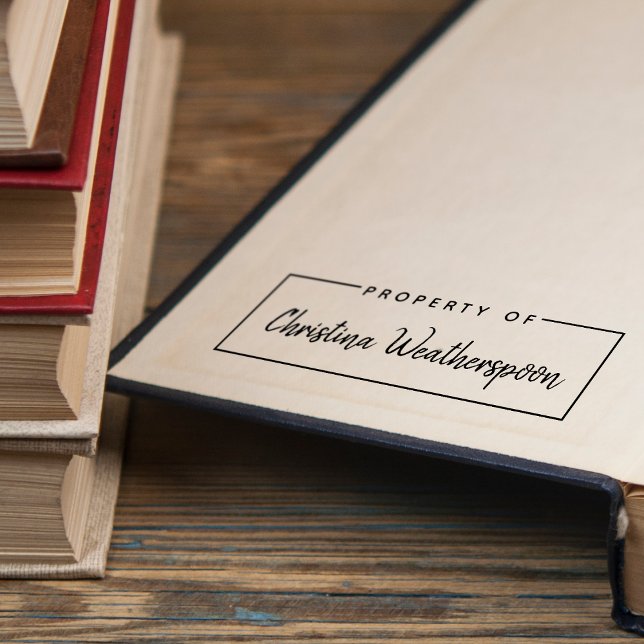 Carimbo Auto Entintado Propriedade Simples do Nome da Letra Manual (Simple Property Of Handwritten Script Name Self-inking Stamp)