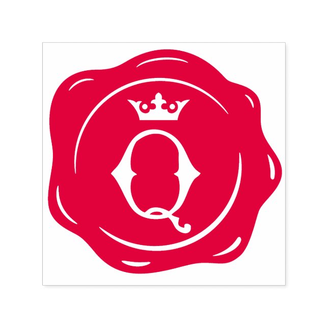 Carimbo Auto Entintado Q - Cláusula Antiquada Cera Gótica Coroa Inicial (Design)