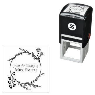 Carimbo Auto Entintado Quadro Botânico da Biblioteca de