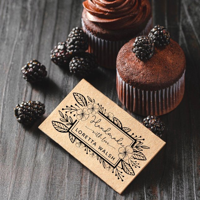 Carimbo Auto Entintado Quadro Botânico desenhado à mão feito à mão com am (Criador carregado)