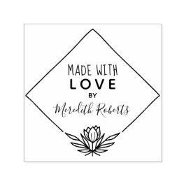 Carimbo Auto Entintado Quadro de Flor de Lótus Personalizado Feito Com Am