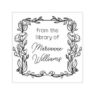 Carimbo Auto Entintado Quadro Floral Cuto Da Biblioteca De Nomes