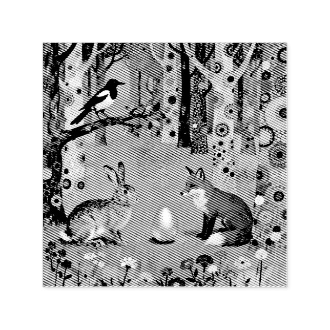 Carimbo Auto Entintado Rabbit, Magpie, Fox and “The Sharing Path” (Design)