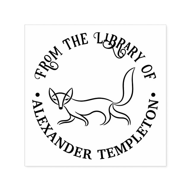 Carimbo Auto Entintado Raposa Astuta Rústica #3 Nome do Livro Redondo da  (Design)