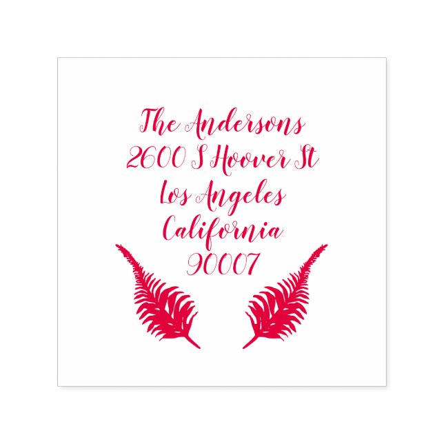 Carimbo Auto Entintado Red Feset Leaf Natal Endereço (Design)