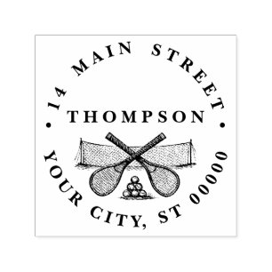 Carimbo Auto Entintado Rede do tênis do vintage dos esportes, raquetes