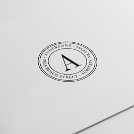 Carimbo Auto Entintado (REDIMENSIONADO) Monograma Elegante Endereço de de