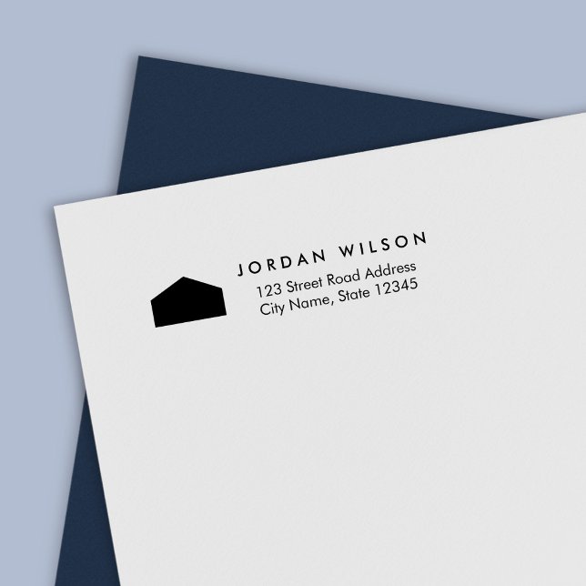 Carimbo Auto Entintado Residência moderna ou Endereço de devolução comerc (Criador carregado)