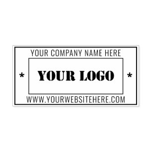 Carimbo Auto Entintado Retângulo Profissional de Logotipo Empresarial Per