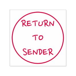 Carimbo Auto Entintado "RETORNAR AO ENDER" em um esboço de círculo