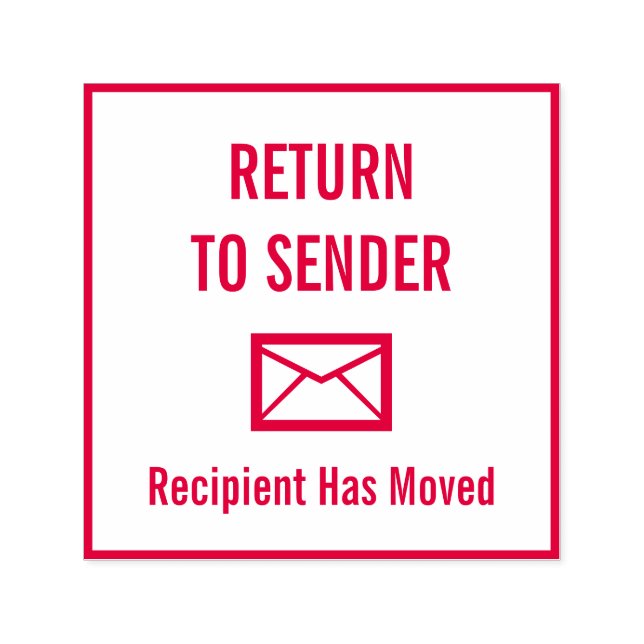 Carimbo Auto Entintado "RETORNAR AO REENDER", "O Destinatário Se Moveu" (Design)