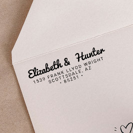 Carimbo Auto Entintado Retornar Endereço Minimalista Nome de Script Moder