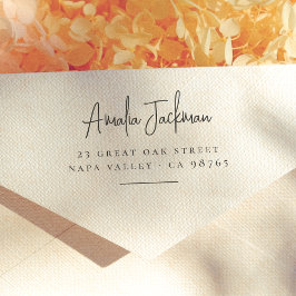 Carimbo Auto Entintado Retornar Endereço Nome de Script Minimalista Moder