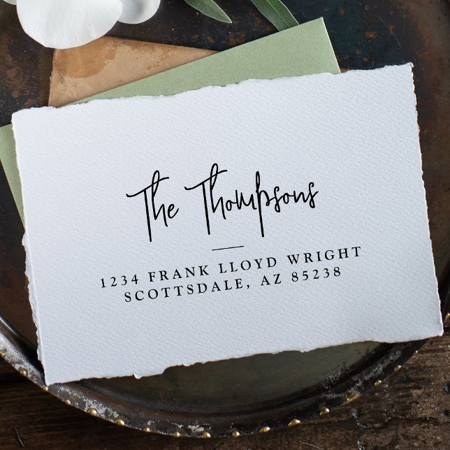 Carimbo Auto Entintado Retornar Endereço Script de Caligrafia Elegante Mo (Criador carregado)