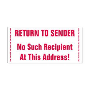 Carimbo Auto Entintado "RETORNE ao REMETENTE" & a "nenhum tal