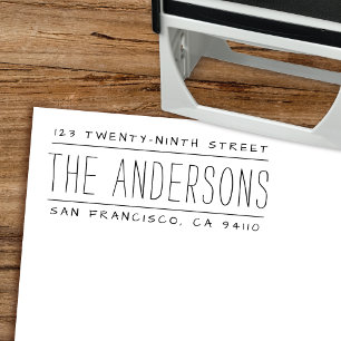 Carimbo Auto Entintado Retorno de autodigitação de endereço Escrevendo de