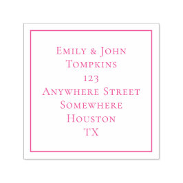 Carimbo Auto Entintado Retorno Simples Borda Quadrada