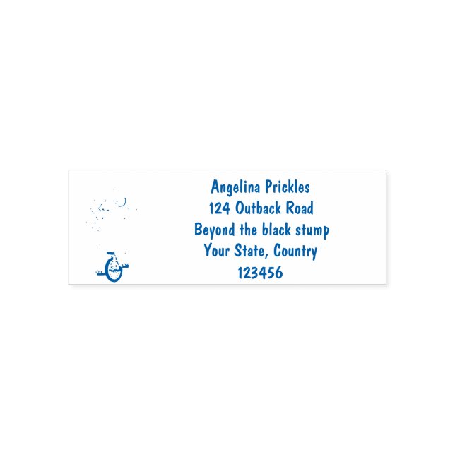 Carimbo Auto Entintado Rinoceronte giro e engraçado fazendo malabarismo e (Design)