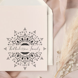 Carimbo Auto Entintado Riqueza & endereço do remetente amarelos da