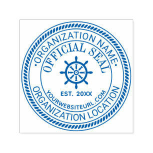 Carimbo Auto Entintado Roda de Navio Corda #2 Selo Oficial Nome Local URL