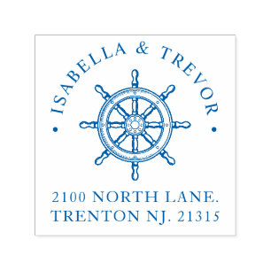 Carimbo Auto Entintado Roda Personalizada de Casamento do Tema Náutico