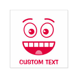 Carimbo Auto Entintado Rosto sorridente com boca aberta