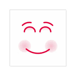Carimbo Auto Entintado Rosto sorridente com olhos sorridentes