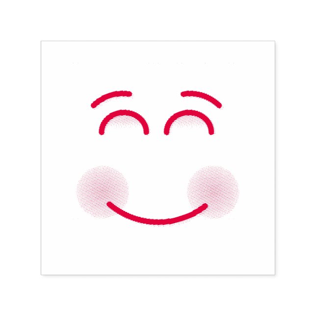 Carimbo Auto Entintado Rosto sorridente com olhos sorridentes (Design)