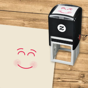 Carimbo Auto Entintado Rosto sorridente com olhos sorridentes