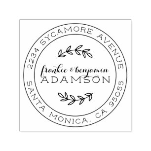 Carimbo Auto Entintado Roteiro Russo Redondo Endereço de Devolução de Cas