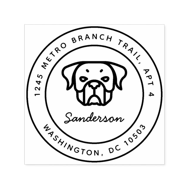 Carimbo Auto Entintado Rottweiler Dog Devolução Endereço Autocolante Cari (Design)