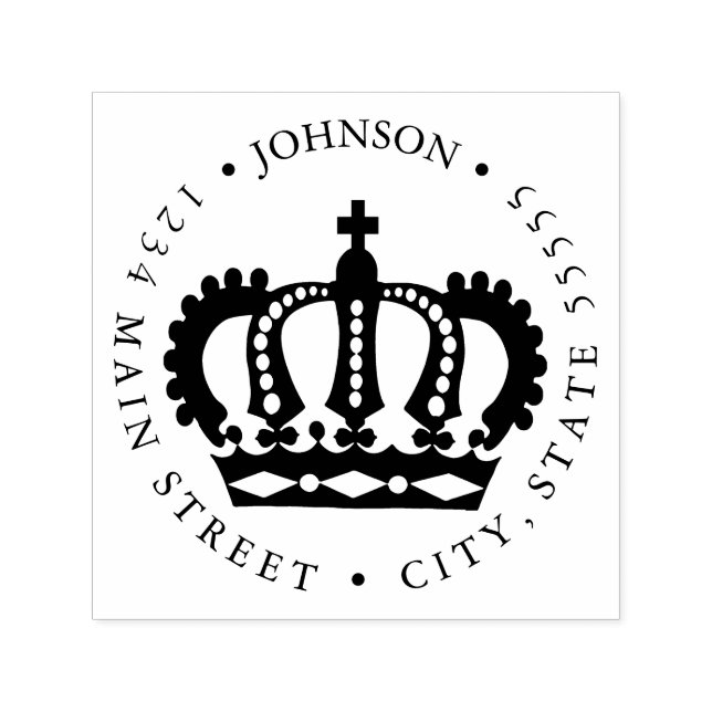 Carimbo Auto Entintado Rótulo de devolução da Rainha Crown Royalties (Design)