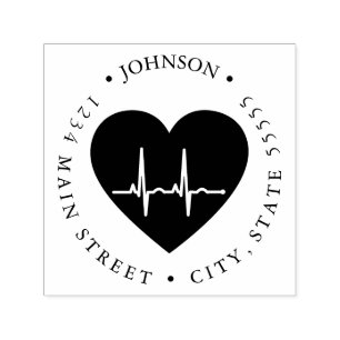 Carimbo Auto Entintado Rótulo de devolução do monitor cardíaco EKG de Cor