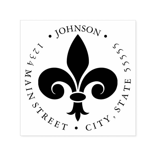 Carimbo Auto Entintado Rótulo de devolução francês Fleur-de-lis (Design)